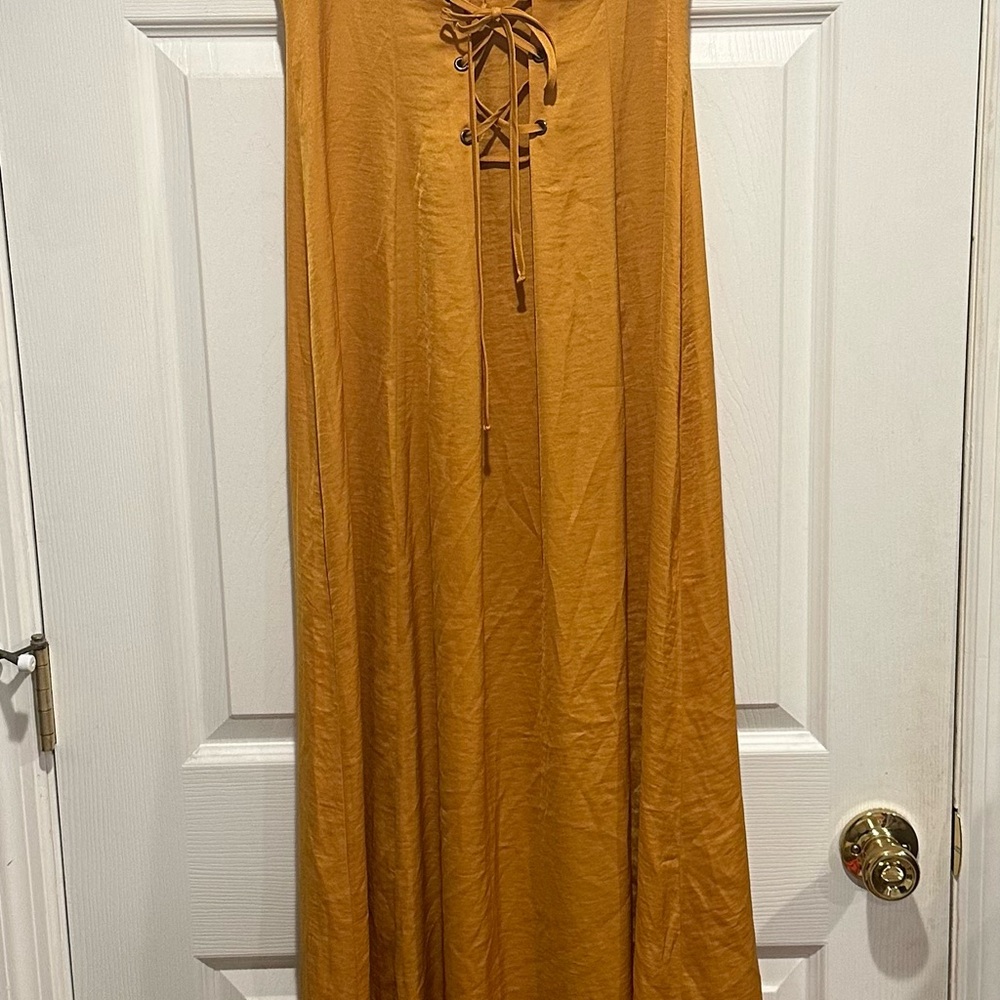 BCBGeneration Amber Corset Front Lace-Up Maxi Dress